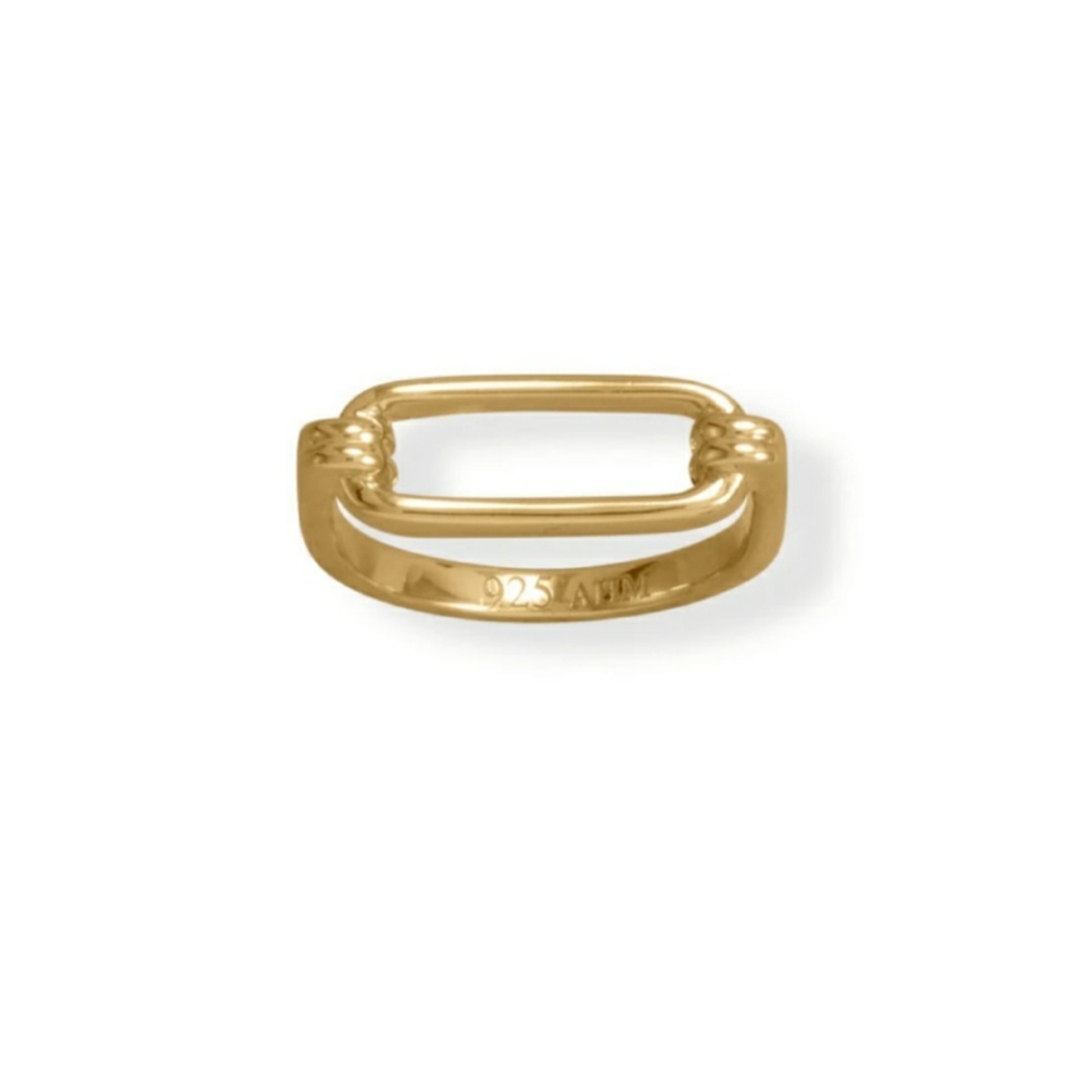 🥰 GOLDEN LINK STERLING SILVER RING